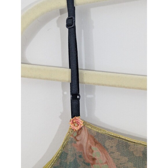 Michal Negrin Floral Cami Top Embellished Jewels Baroque Boho Chic Y2K Rare Sz M - Picture 10 of 15